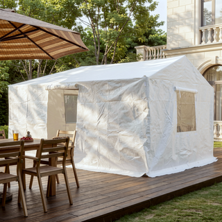 Sunvega Universal Winter Gazebo Cover with Sidewalls and Mesh Windows Waterproof