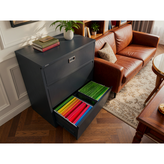Sunvega 4 Drawer Metal Vertical File Cabinet with Lock for A4 Legal Letter Size