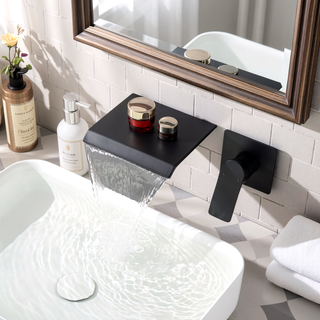 Sunvega Wall Mount Waterfall Tub Filler with Rough in Valve and High Flow Spout