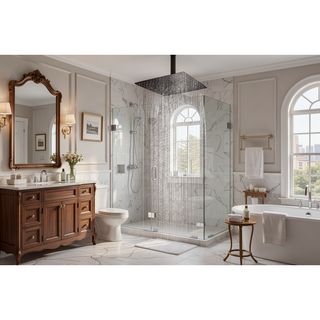 Sunvega 16 Inch Matte Black Rainfall Shower Head with Self Cleaning Nozzle