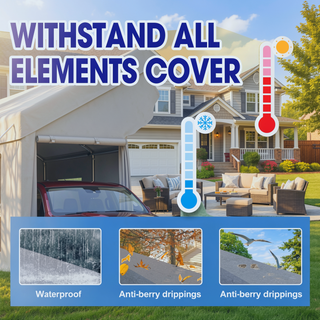 Sunvega Heavy Duty 12' x 20' Portable Carport Garage with 2 Roll-up Doors