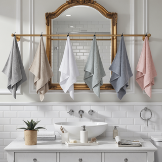 Sunvega Antimicrobial Jacquard Waffle Cotton Towel Set with Dobby Cuff and Quick Dry
