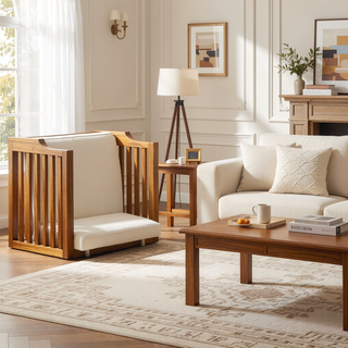 Sunvega Acacia Wood Club Chair with Water-Resistant Cushions for Patio