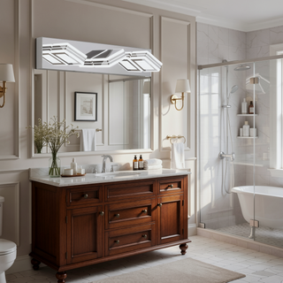 Sunvega Modern 7-Light LED Vanity Fixture with Square Acrylic Lampshades for Bathroom