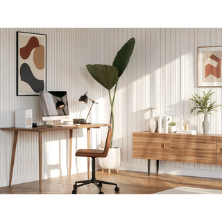 Sunvega Durable Engineered Wood Double Pedestal Desk with Light Woodgrain Finish