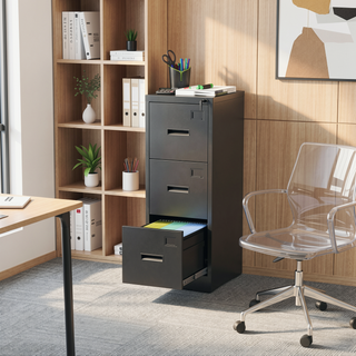Sunvega 5 Drawer Metal Vertical File Cabinet with Lock on Wheels for Home Office
