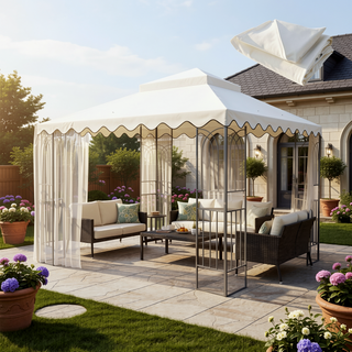 Sunvega 10x10 Ft Outdoor Patio Gazebo Replacement Canopy with Wavy Border