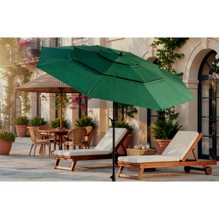 Sunvega 15-Foot Rectangular Outdoor Umbrella with Crank for Patio and Garden