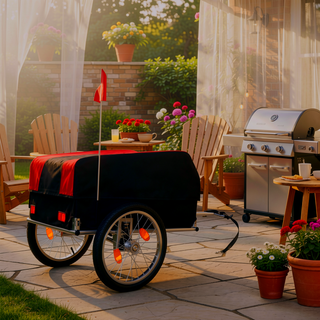 Sunvega Heavy-Duty Bike Cargo Trailer with Removable Waterproof Cover and 16" Wheels
