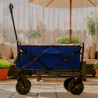Sunvega Foldable Collapsible Wagon Cart with Extention Dual-Layer Design All-Terrain Wheels