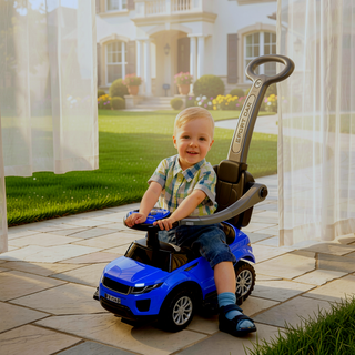 Sunvega 2 in 1 Toddler Push Car Stroller with Horn Music Light and Secure Bar