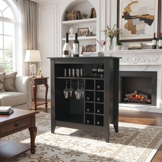 Sunvega Mojito Bar Cabinet with Open Drawer and Shelf in Black