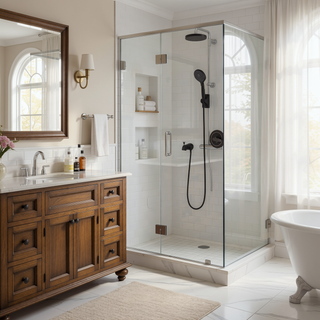 Sunvega Lift-Up Diverter Bathtub Faucet with 6 Settings Handheld Shower in Chrome