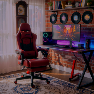 Sunvega Ergonomic High Back Racing Gaming Chair with Lumbar Support and Footrest