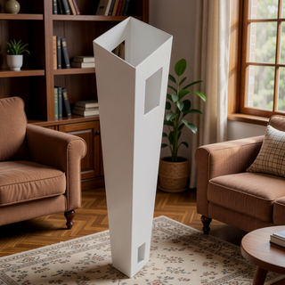 Sunvega Heavy-Duty Pre-Routed White Vinyl Fence Line Post with Caps