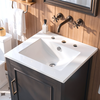 Sunvega 20 Inch Bathroom Vanity with Ceramic Sink and Adjustable Leveling Pads