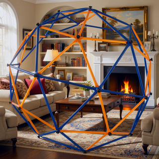 Sunvega Blue and Yellow Geometric Jungle Gym Climber for Kids Aged 3-10