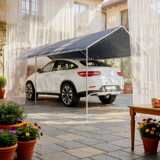 Sunvega Heavy Duty Galvanized Steel Frame Carport Canopy with Anchor Kit