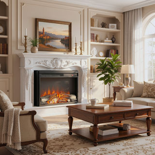 Sunvega 23 Inch Electric Fireplace Insert with Realistic Flame Log Set