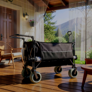 Sunvega Multi-Functional Push-Pull Folding Wagon Cart with 360° All-Terrain Wheels
