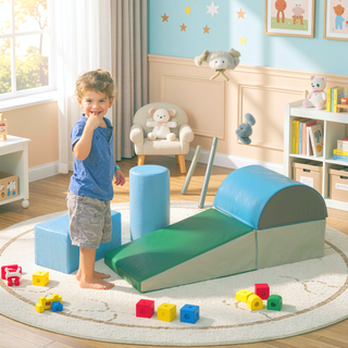 Sunvega 5 Piece Soft Foam Climb Crawl Activity Play Set with Blocks for Toddlers