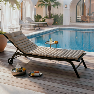 Sunvega 2PCS Removable Zipper Cover High Resilience Sponge Outdoor Lounge Chair Cushions
