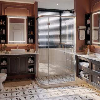 Sunvega 60x62 Inch Adjustable Sliding Shower Door with Tempered Glass and Black Frame