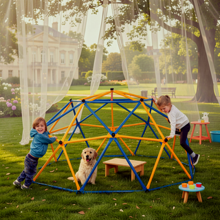 Sunvega Blue and Yellow Geometric Jungle Gym Climber for Kids Aged 3-10