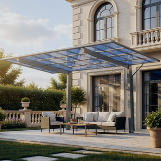 Sunvega 10x19 FT Arched Aluminum Carport with Polycarbonate Roof and Waterproof Design