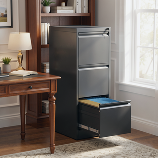Sunvega 4 Drawer Metal Vertical File Cabinet with Lock for A4 Legal Letter Size