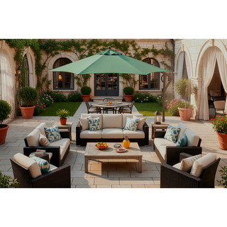Sunvega 15-Foot Rectangular Outdoor Umbrella with Crank for Patio and Garden