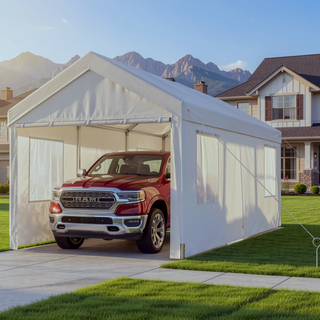 Sunvega Heavy Duty 12' x 20' Portable Carport Garage with 2 Roll-up Doors