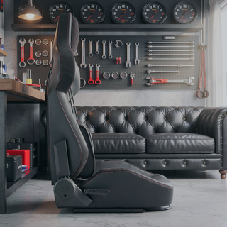 Sunvega Universal PVC Bucket Style Reclinable Sport PU Leather Simulator Racing Seat