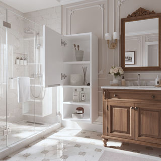 Sunvega Milwaukee Medicine Cabinet with Two Interior Shelves and Semi-Open Bottom