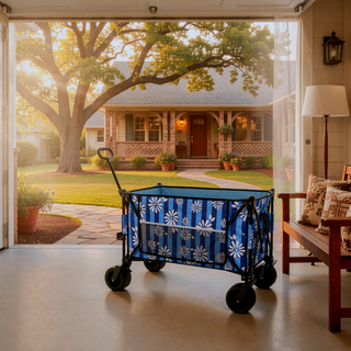 Sunvega Heavy Duty Folding Utility Wagon Cart with 480lbs Capacity and All Terrain Wheels