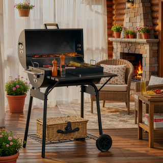Sunvega 2 Burner Portable Gas BBQ Grill with Lid Thermometer and Foldable Legs