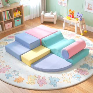 Sunvega Soft Climb and Crawl Foam Playset 6 in 1 with Stairs and Mats