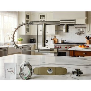 Sunvega Single Handle Pull Down Sprayer Kitchen Faucet with Spring Neck Matte Black