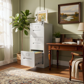 Sunvega 5 Drawer Metal Vertical File Cabinet with Lock on Wheels for Home Office
