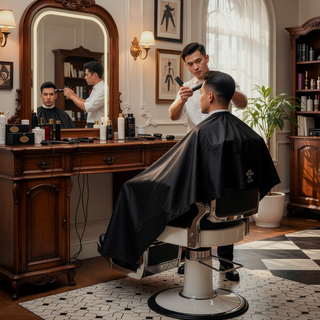 Sunvega Heavy Duty Hydraulic 360 Swivel Salon Chair with Barber Cape for Barbershop