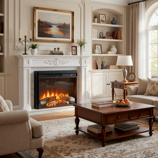 Sunvega 23 Inch Electric Fireplace Insert with Realistic Flame Log Set