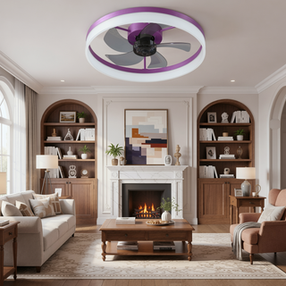 Sunvega Dimmable LED Ceiling Fan with Light for Modern Bedroom Living Room