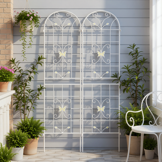 Sunvega Rustproof Metal Garden Trellis for Climbing Plants Outdoor Flower Support
