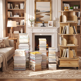Sunvega 360° Rotating Bookshelf with Wheels and Drawer for Space-Saving Storage