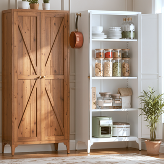 Sunvega Premium Powder Coated Steel Storage Cabinet With Four Adjustable Shelves