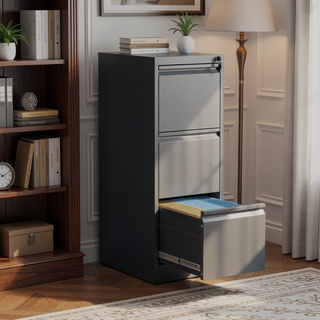 Sunvega 4 Drawer Metal Vertical File Cabinet with Lock for A4 Legal Letter Size