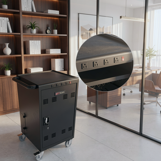 Sunvega Mobile Charging Cart and Cabinet for 35 Tablets Laptops with Locking Storage