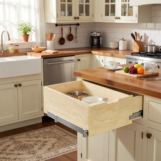 Sunvega Pull Out Cabinet Organizer with Full Extension Rail Slides for Kitchen Pantry