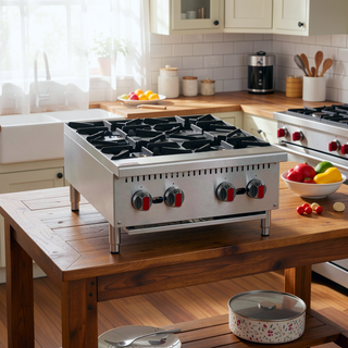 Sunvega Heavy-Duty 4-Burner Commercial Gas Stove with 100,000 BTU