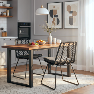 Sunvega Transitional Polyethylene Rattan Dining Chairs with Water-Resistant Cushions